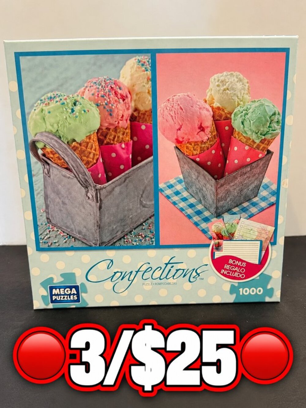 Mega Puzzles Confections Ice Cream 1000 Piece Puzzle 🔴3/$25🔴